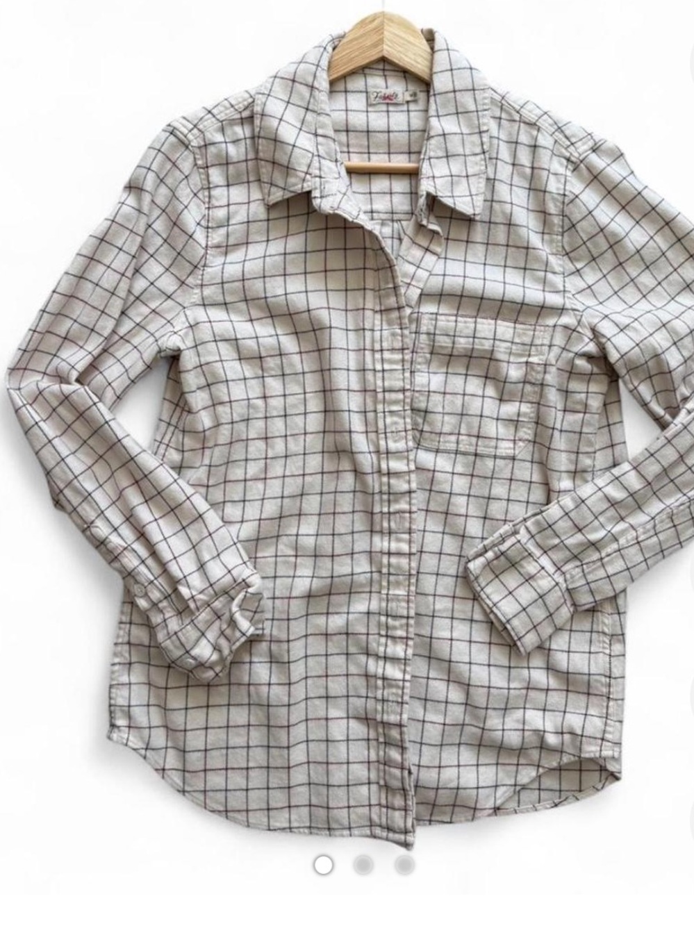 Faherty cream & white plaid button-up